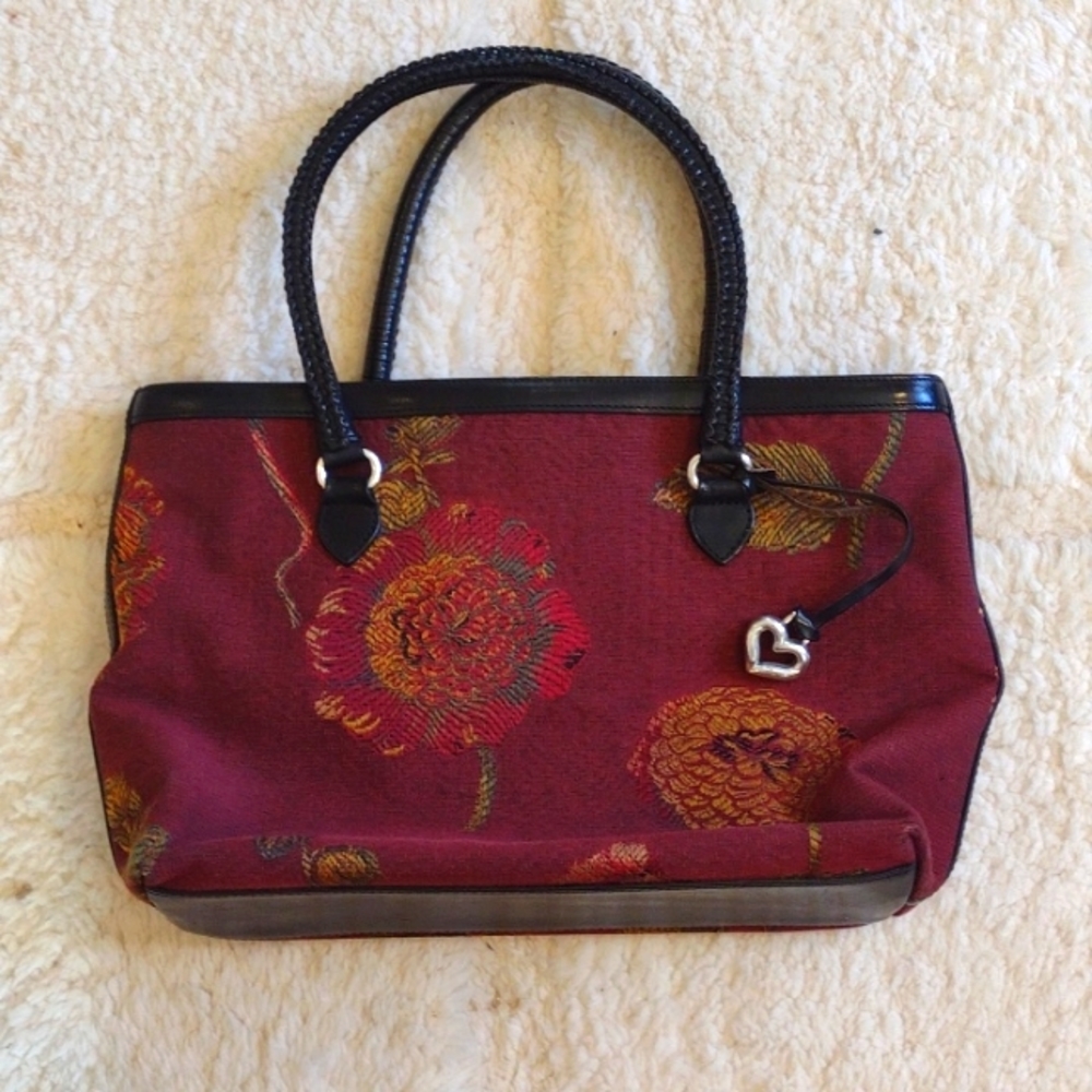 Floral Brighton Canvas Tote Shoulder Bag  "Carpetbag" Tapestry Purse
